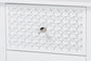 Baxton Studio Lara Nightstand - 2-Drawer Bedside Table with Laser-Cut Geometric Overlay for Bedroom or Guest Room, White