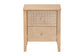 Baxton Studio Lara Nightstand - 2-Drawer Bedside Table with Laser-Cut Geometric Overlay for Bedroom or Guest Room, Oak Brown