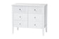Baxton Studio Lara Dresser - 6-Drawer Bedroom Storage Chest with Laser-Cut Geometric Overlay for Clothing and Organization, White