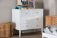 Baxton Studio Lara Dresser - 6-Drawer Bedroom Storage Chest with Laser-Cut Geometric Overlay for Clothing and Organization, White