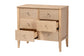 Baxton Studio Lara Dresser - 6-Drawer Bedroom Storage Chest with Laser-Cut Geometric Overlay for Clothing and Organization, Oak Brown