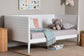 Baxton Studio Lara Twin Daybed - Modern Wood Bed Frame with Wraparound Laser-Cut Decorative Headboard Overlay, White
