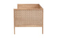Baxton Studio Lara Twin Daybed - Modern Wood Bed Frame with Wraparound Laser-Cut Decorative Headboard Overlay, Oak Brown