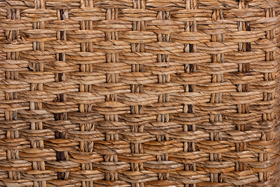 bali & pari Alda Handwoven Seagrass Coffee Table - Rustic Wicker Waterfall Accent Table for Living Room or Sunroom