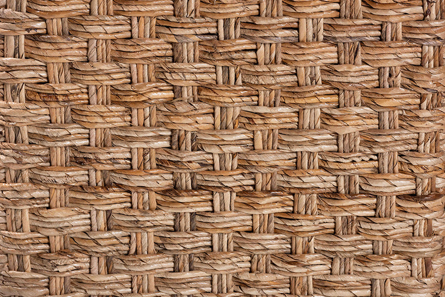 bali & pari Alda Handwoven Seagrass Console Table - Rustic Wicker Waterfall Accent Table for Living Room, Hallway, or Entryway
