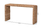 bali & pari Alda Handwoven Seagrass Console Table - Rustic Wicker Waterfall Accent Table for Living Room, Hallway, or Entryway