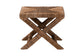 bali & pari Alda Woven Seagrass Ottoman - Handwoven Wicker Accent Stool with X Base, Boho Coastal Seating