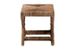 bali & pari Alda Woven Seagrass Ottoman - Handwoven Wicker Accent Stool with X Base, Boho Coastal Seating