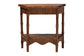 bali & pari Alessa Mahogany Wood Console Table - Fluted Wood Accent Table with Bamboo Motif and Two-Tier Display for Living Room, Entryway, or Hallway, 32 in.