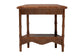bali & pari Alessa Mahogany Wood Console Table - Fluted Wood Accent Table with Bamboo Motif and Two-Tier Display for Living Room, Entryway, or Hallway, 32 in.