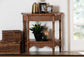 bali & pari Alessa Mahogany Wood Console Table - Fluted Wood Accent Table with Bamboo Motif and Two-Tier Display for Living Room, Entryway, or Hallway, 32 in.