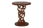 bali & pari Donna Nightstand with Pedestal Base - Mahogany Wood Bedside Side Table with Round Tabletop