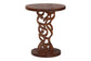 bali & pari Donna Nightstand with Pedestal Base - Mahogany Wood Bedside Side Table with Round Tabletop