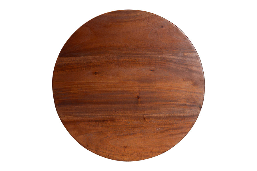 bali & pari Donna Nightstand with Pedestal Base - Mahogany Wood Bedside Side Table with Round Tabletop