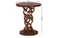 bali & pari Donna Nightstand with Pedestal Base - Mahogany Wood Bedside Side Table with Round Tabletop