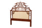bali & pari Tamiko Marbled Tortoise Rattan Freestanding Headboard - Pagoda Inspired Standalone Headboard with Handwoven Panel, Queen