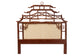 bali & pari Tamiko Marbled Tortoise Rattan Freestanding Headboard - Pagoda Inspired Standalone Headboard with Handwoven Panel, King