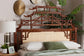 bali & pari Tamiko Marbled Tortoise Rattan Freestanding Headboard - Pagoda Inspired Standalone Headboard with Handwoven Panel, Queen