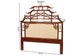 bali & pari Tamiko Marbled Tortoise Rattan Freestanding Headboard - Pagoda Inspired Standalone Headboard with Handwoven Panel, King