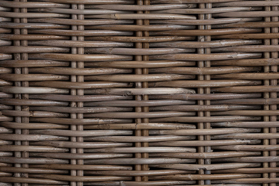bali & pari Amanda Natural Rattan Armchair - Handwoven Wicker Barrel Chair with Removable Cushion, Coastal Boho Style Accent Seating
