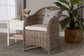 bali & pari Amanda Natural Rattan Armchair - Handwoven Wicker Barrel Chair with Removable Cushion, Coastal Boho Style Accent Seating