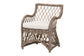 bali & pari Debra Natural Rattan Armchair - Handwoven Open-Weave Wicker Armchair with Curved Silhouette & Removable Cushion, Coastal Boho Style Seating