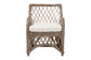 bali & pari Debra Natural Rattan Armchair - Handwoven Open-Weave Wicker Armchair with Curved Silhouette & Removable Cushion, Coastal Boho Style Seating