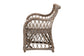 bali & pari Debra Natural Rattan Armchair - Handwoven Open-Weave Wicker Armchair with Curved Silhouette & Removable Cushion, Coastal Boho Style Seating
