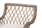 bali & pari Debra Natural Rattan Armchair - Handwoven Open-Weave Wicker Armchair with Curved Silhouette & Removable Cushion, Coastal Boho Style Seating