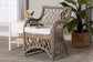 bali & pari Debra Natural Rattan Armchair - Handwoven Open-Weave Wicker Armchair with Curved Silhouette & Removable Cushion, Coastal Boho Style Seating