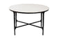 Baxton Studio Akanji Marble Coffee Table - Modern Rustic Accent Table with Hand-Forged Metal Frame for Living Room or Seating Areas, Round