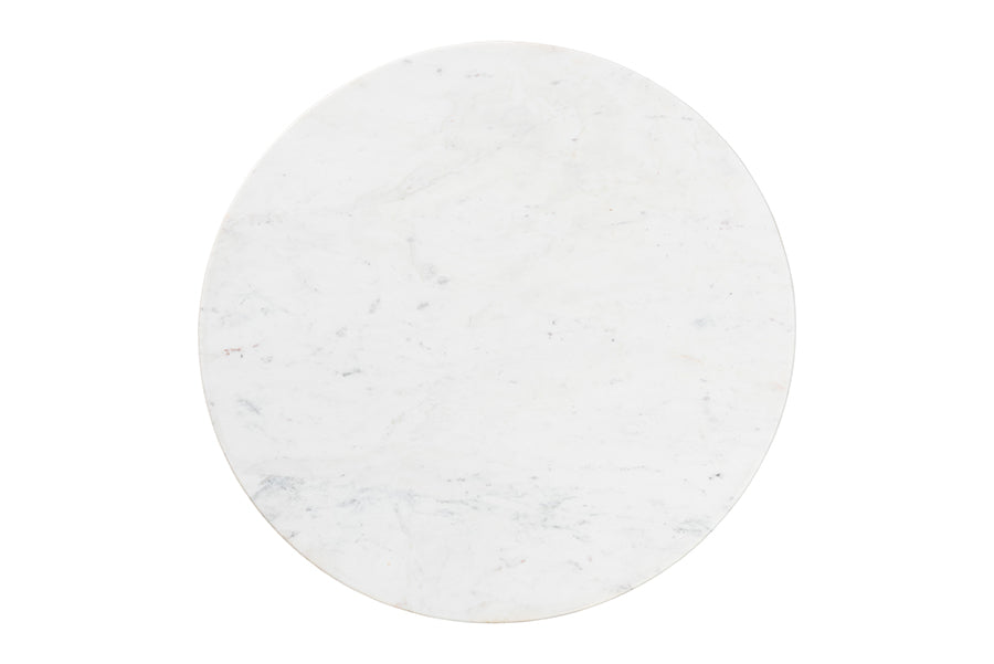 Baxton Studio Akanji Marble Coffee Table - Modern Rustic Accent Table with Hand-Forged Metal Frame for Living Room or Seating Areas, Round