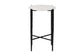 Baxton Studio Caledon Marble Side Table - Modern Rustic Accent Table with Hand-Forged Metal Frame for Living Room or Seating Areas, Round