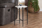 Baxton Studio Caledon Marble Side Table - Modern Rustic Accent Table with Hand-Forged Metal Frame for Living Room or Seating Areas, Round
