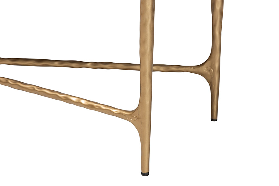 Baxton Studio Fumiye Bench - Modern Rustic Accent Seating with Hand-Forged Metal Frame and Upholstered Cushion for Living Room or Entryway