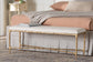 Baxton Studio Fumiye Bench - Modern Rustic Accent Seating with Hand-Forged Metal Frame and Upholstered Cushion for Living Room or Entryway
