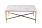Baxton Studio Akanji Marble Coffee Table - Modern Rustic Accent Table with Hand-Forged Metal Frame for Living Room or Seating Areas, Square