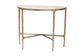 Baxton Studio Akanji Marble Console Table - Modern Rustic Accent Table with Hand-Forged Metal Frame and Half-Moon Tabletop