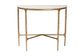 Baxton Studio Akanji Marble Console Table - Modern Rustic Accent Table with Hand-Forged Metal Frame and Half-Moon Tabletop