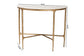 Baxton Studio Akanji Marble Console Table - Modern Rustic Accent Table with Hand-Forged Metal Frame and Half-Moon Tabletop