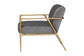 Baxton Studio Ilmari Velvet Lounge Chair with Track Arms - Modern Rustic Armchair with Hand-Forged Metal Frame for Living Room or Lounge