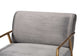 Baxton Studio Ilmari Velvet Lounge Chair with Track Arms - Modern Rustic Armchair with Hand-Forged Metal Frame for Living Room or Lounge
