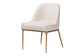 Baxton Studio Nalima Dining Chair - Modern Boucle Accent Side Chair with Hand-Forged Metal Frame and Wingback Seat