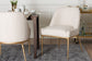 Baxton Studio Nalima Dining Chair - Modern Boucle Accent Side Chair with Hand-Forged Metal Frame and Wingback Seat
