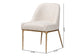 Baxton Studio Nalima Dining Chair - Modern Boucle Accent Side Chair with Hand-Forged Metal Frame and Wingback Seat