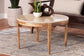 Baxton Studio Prospero Round Travertine Coffee Table - Modern Accent Table with Mango Wood Frame for Living Room or Seating Areas