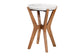 Baxton Studio Phaedra Round Marble End Table - Modern Accent Table with Mango Wood Frame and Tray Tabletop for Living Room or Seating Area