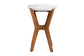 Baxton Studio Phaedra Round Marble End Table - Modern Accent Table with Mango Wood Frame and Tray Tabletop for Living Room or Seating Area