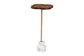 Baxton Studio Gezana Drink Table with Marble Base - Compact Pedestal Accent Table with Clover Tray Top for Living Room or Sofa Side