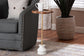 Baxton Studio Gezana Drink Table with Marble Base - Compact Pedestal Accent Table with Clover Tray Top for Living Room or Sofa Side